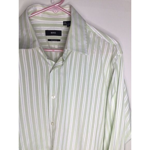 Hugo Boss men’s size L Large shirt Button Up Long Sleeve16/34/35 Regular Fit - Picture 6 of 12